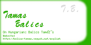 tamas balics business card